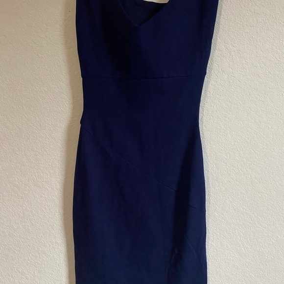 Diane von Furstenberg Jori Ruched Sheath Navy Blue Office Siren Feminine Dress 4 - Picture 10 of 14